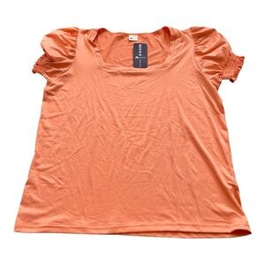 ❤️3/$15 NWT Women's Misifi Square Neck Puff Sleeve Top in Coral Peach- Size L